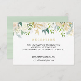 アイボリーブーケウェディングレセプション詳細ミント 招待状