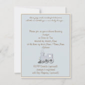 アイボリーブ縁どルートレインベビーシャワー招待状 招待状 (正面)