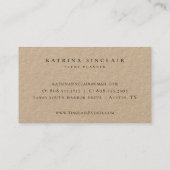 アイボリープラムパープルエレガントフローラクラフト 名刺 (裏面)