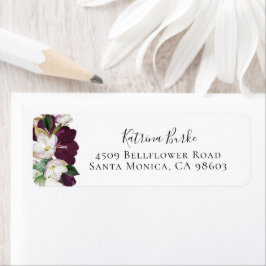 アイボリープラムパープルフローラ差出人住所 ラベル