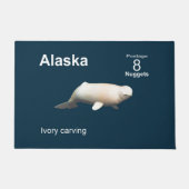 アイボリーベルーガホエールスタンプ ドアマット (正面)