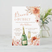 アイボリーベージュオータムブランチ&バブリーブライダルシャワー 招待状 (スタンド正面)