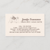 アイボリーベージュハンドメイドホビーセラミックフィッシュモザイク 名刺 (裏面)