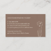 アイボリーベージュフローリストホールドハンドフラワーデイジー 名刺 (裏面)