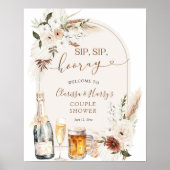 アイボリーベージュボホーシップショップホレイウェルカムサイン ポスター (正面)