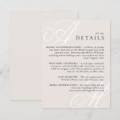 アイボリーベージュモダンエッジエレガントモノグラム詳細 エンクロージャーカード (正面/裏面)