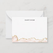 アイボリーベージュ縁ど金ゴールドパーソナライズされたノートカード ノートカード (正面)