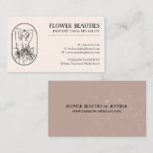 アイボリーベージュ美しいフェミニンウーマンタン 名刺 (正面/裏面)