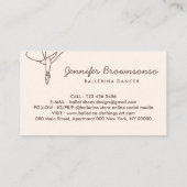 アイボリーベージュ赤面ダンススクールバレー 名刺 (裏面)