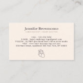 アイボリーベージュ赤面心臓病専門医ハート 名刺 (裏面)