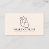 アイボリーベージュ赤面心臓病専門医ハート 名刺 (正面)