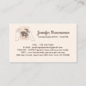 アイボリーベージュ赤面手作りホビー絵画ズ 名刺 (裏面)