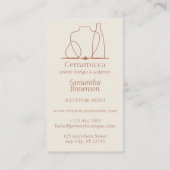 アイボリーベージュ陶磁陶磁器製気に品指示 名刺 (裏面)