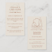 アイボリーベージュ陶磁陶磁器製気に品指示 名刺 (正面/裏面)