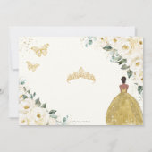 アイボリーホワイトの花のキンセアニエラ スウィート16 プリンセス セーブザデート (裏面)