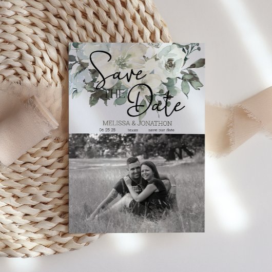 アイボリーホワイトウォーター色フローラ保存日付 セーブザデート