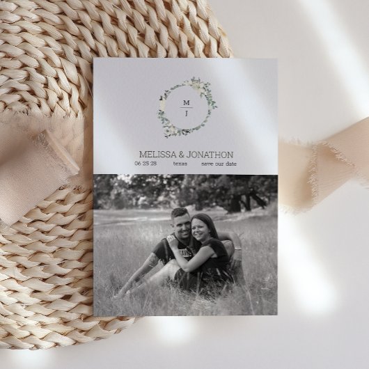 アイボリーホワイトウォーター色フローラ保存日付 セーブザデート