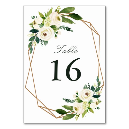 アイボリーホワイトウォーター色フローラ幾何結婚型 テーブルナンバー (裏面)