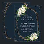 アイボリーホワイトウォーター色フローラ幾何結婚型 招待状<br><div class="desc">中央にモダン文字を持つ幾何学的フレームを持つアイボリー白フローラデザイン。美しい緑と白の花は、あなたの夏に結婚最適だ。この結婚式招待状テンプレートの文言、文字サイズ、色、フォントを変更できる。背景色も変更できる。</div>