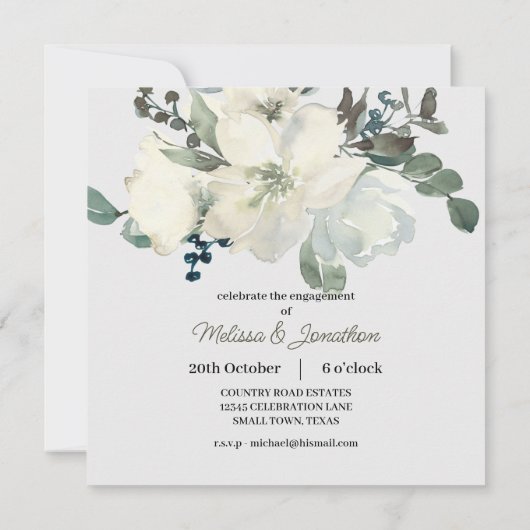 アイボリーホワイトウォーター色フローラ追加フォト婚約 (裏面)