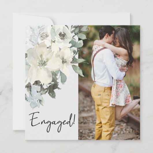 アイボリーホワイトウォーター色フローラ追加フォト婚約 (正面)