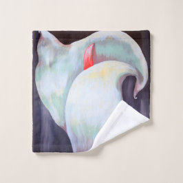 アイボリーホワイトオーキッドと薄紫レモンハウス ウォッシュタオル