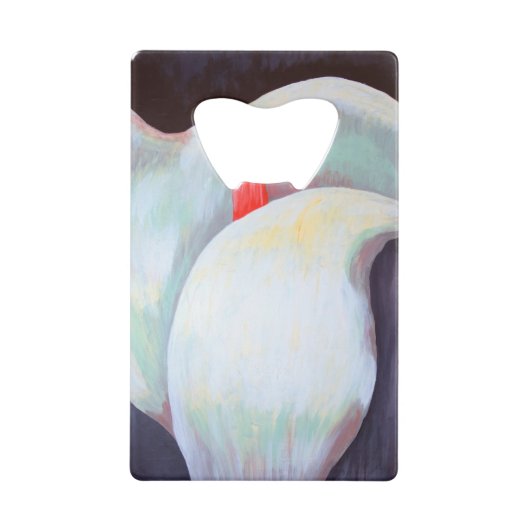 アイボリーホワイトオーキッドと薄紫レモンハウス クレジットカード栓抜き (正面)