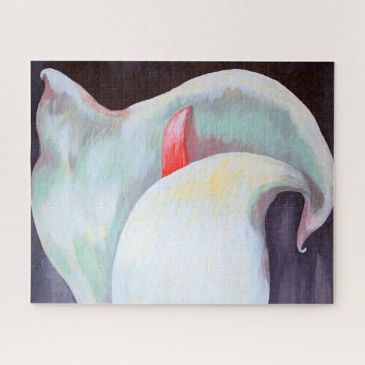 アイボリーホワイトオーキッドと薄紫レモンハウス ジグソーパズル (横)