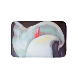 アイボリーホワイトオーキッドと薄紫レモンハウス バスマット