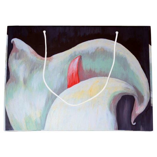 アイボリーホワイトオーキッドと薄紫レモンハウス ラージペーパーバッグ (正面)