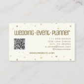 アイボリーホワイトクリームグリッターラブハートシェイプシック 名刺 (裏面)