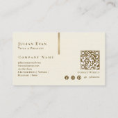 アイボリーホワイトクリーム状グリッター金ゴールド芸術的形状 名刺 (裏面)