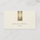 アイボリーホワイトクリーム状グリッター金ゴールド芸術的形状 名刺 (正面)