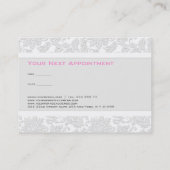 アイボリーホワイトダマスクエンボス効果 名刺 (裏面)