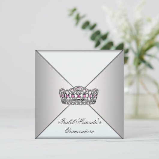 アイボリーホワイトティアラクラッシーキンセアニェラスウィート15パート 招待状 (スタンド正面)