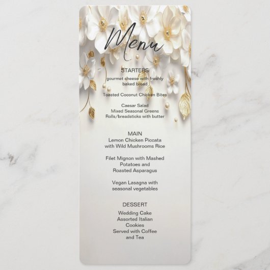 アイボリーホワイトフローラの離れ金ゴールドメニュー メニュー