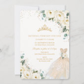アイボリーホワイトフローラシャンパンドレスキンセアニラ 招待状 (裏面)