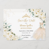 アイボリーホワイトフローラシャンパンドレスキンセアニラXV セーブザデート (正面/裏面)