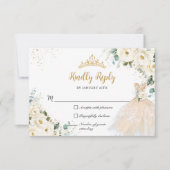 アイボリーホワイトフローラシャンパンドレスキンセアニラXV 出欠カード (正面)