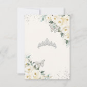 アイボリーホワイトフローラシルバー蝶キンチェニェラ サンキューカード (裏面)