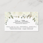 アイボリーホワイトフローラシンプルパーソナルプロフェッショナル 名刺 (正面)