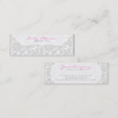 アイボリーホワイトフローラダマスクエンボス効果 スキニー名刺 (正面/裏面)