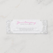 アイボリーホワイトフローラダマスクエンボス効果 スキニー名刺 (裏面)