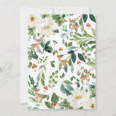 アイボリーホワイトフローラディアファウンウッドランドベビーシャワー 招待状 (裏面)