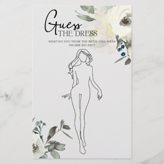 アイボリーホワイトフローラブライダルゲーム推測ザドレス チラシ (正面)