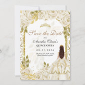 アイボリーホワイトフローラプリンセス金ゴールドアーチキンセアニェラ 案内状 (正面)