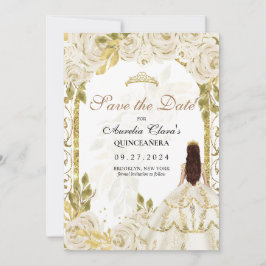 アイボリーホワイトフローラプリンセス金ゴールドアーチキンセアニェラ 案内状