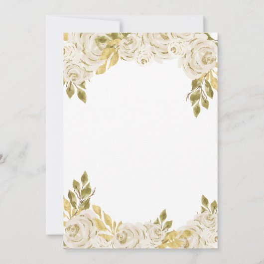 アイボリーホワイトフローラプリンセス金ゴールドアーチキンセアニェラ 案内状 (裏面)