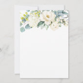 アイボリーホワイトフローラユーカリプスグリーン結婚リー 招待状 (裏面)