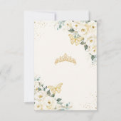 アイボリーホワイトフローラ金ゴールド蝶キンチェニェラ サンキューカード (裏面)